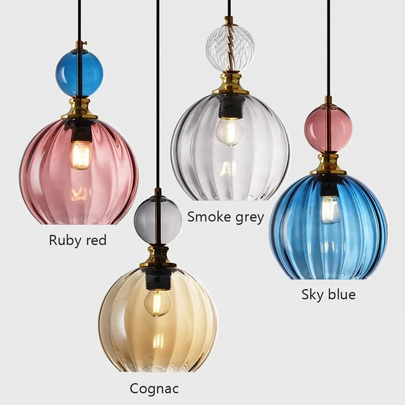 Suspension en verre LED nordique - vue 6 sur 14