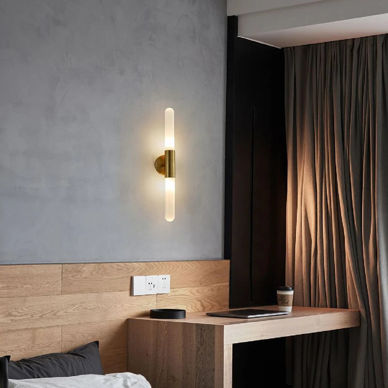 applique murale nordique led minimaliste en métal et verre