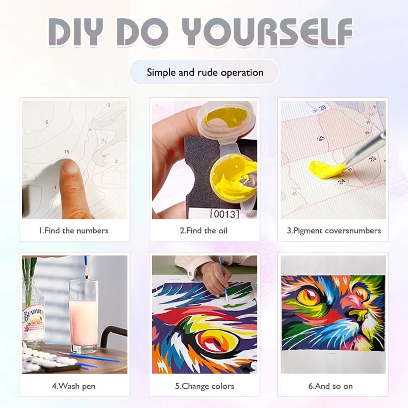 kit peinture acrylique clown drôle à numéros pour enfants décoration artisanale