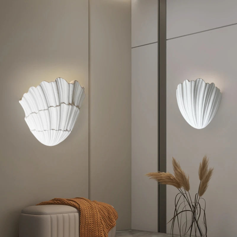 applique murale en coquille de gypse led moderne et créative