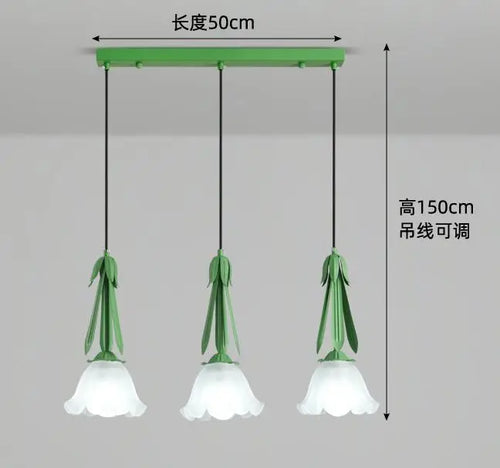 lustre suspendu à led en verre blanc laiteux à 3 têtes - vue 8 sur 12