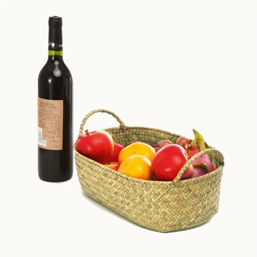 paniers de rangement en rotin et paille tressée pour plantes et objets divers - vue 6 sur 11