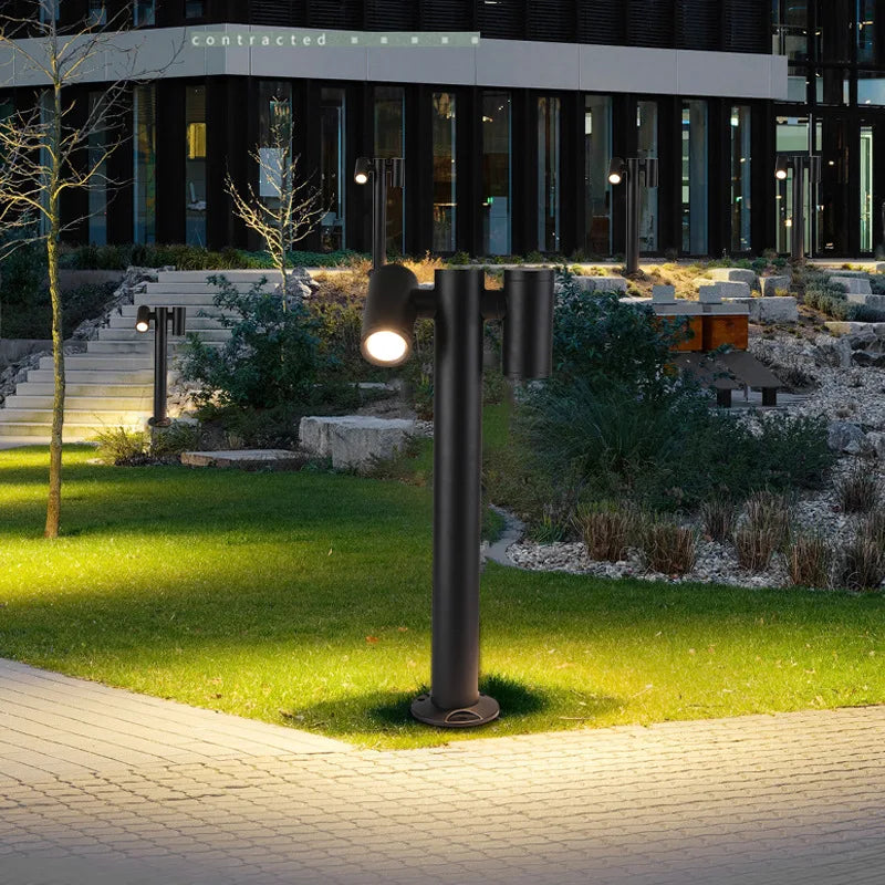 lampe de jardin double tête rotative éclairage créatif extérieur