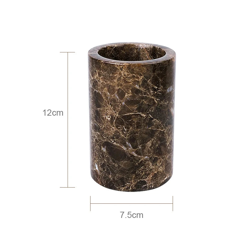 accessoires de salle de bain en marbre naturel ensemble luxe - vue 17 sur 27