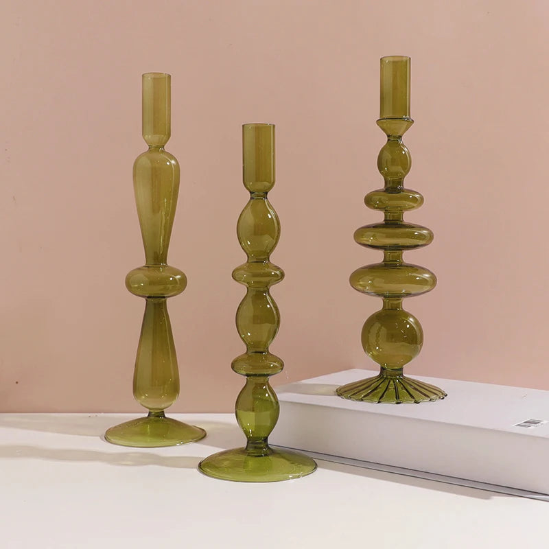 bougeoir en verre européen pour décoration et mariage - vue 4 sur 30