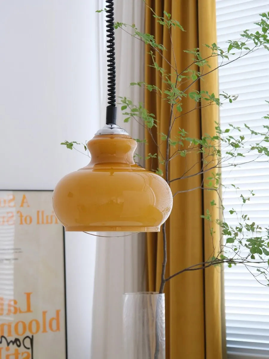Lampe susp. verre médiéval lustre nord. français bauhaus lumière restaurant café table bar - vue 5 sur 9