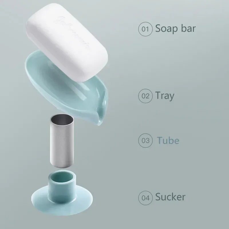 boîte à savon lotus créative avec ventouse pratique - vue 5 sur 6