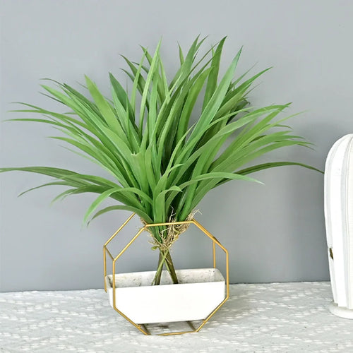 bouquet de plantes artificielles palmier tropical et orchidées décoratives - vue 2 sur 8