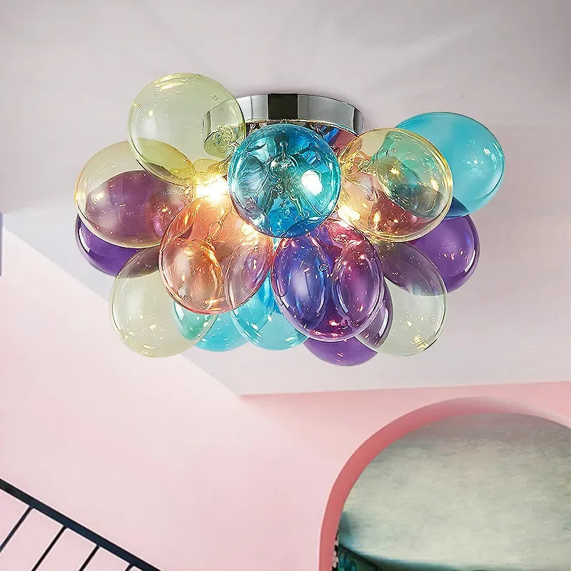 Colorful Bubble Chandelier Glass Pendant Lamp Ceiling Light Suspension Hanging Luminaire for Living Room Bedroom - vue 6 sur 14