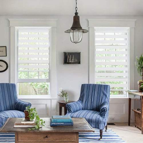Store enrouleur double occultant sans percage pour fenetre - vue 4 sur 14