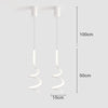 Suspension design LED minimaliste ondulé Polino
