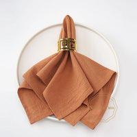 Serviette de table coton lavé style vintage franges
