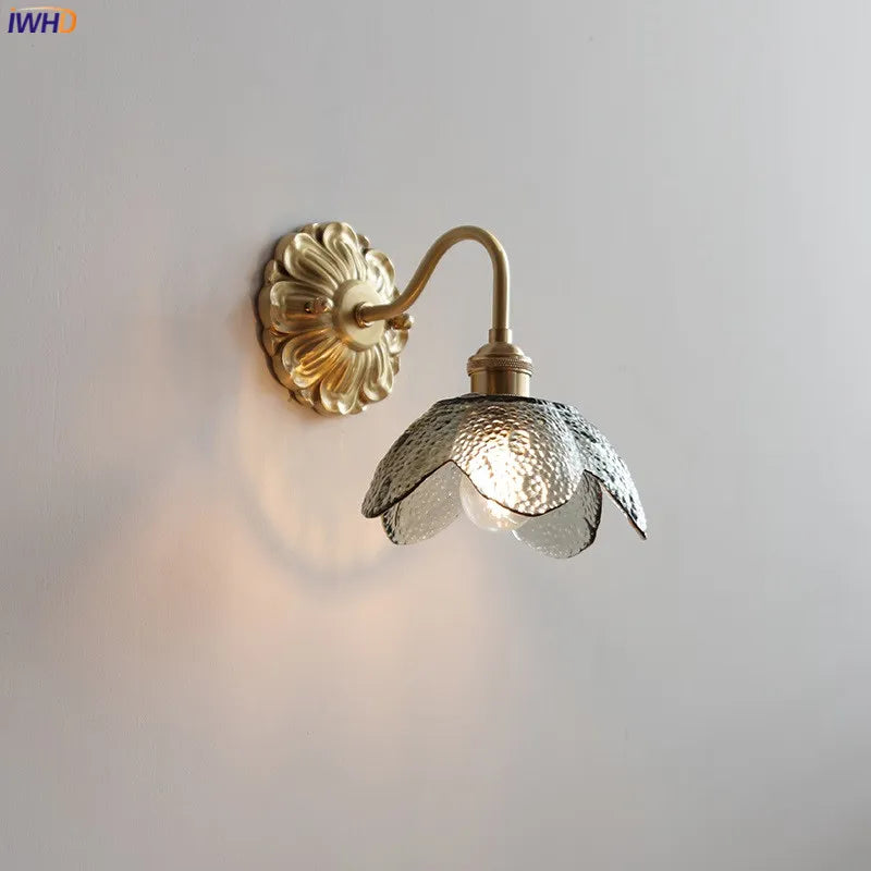 applique led verre gris fumé cuivre moderne intérieur - vue 2 sur 23