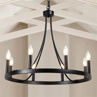 lustre en fer forgé américain avec éclairage led 5 têtes