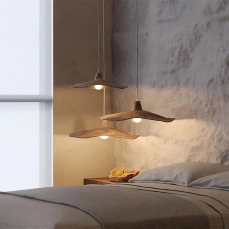 Lustre Japonais Wabi-Sabi Travertin Jaune - Suspension Pierre Naturelle Bois Pour Cuisine Et Salle à Manger