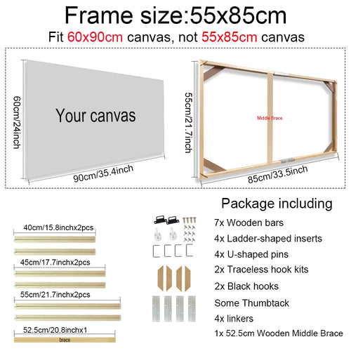 cadre mural en bois pour toiles et peintures décoratives - vue 30 sur 30