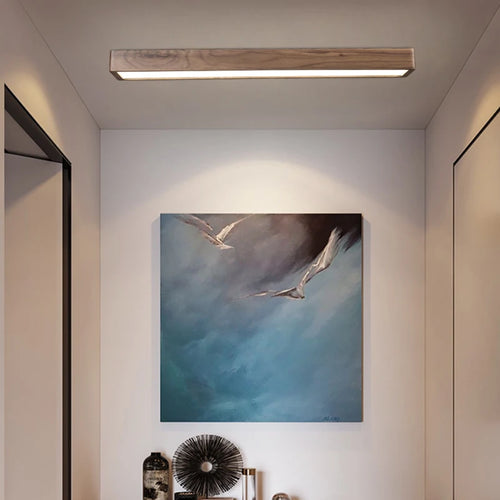 plafonnier carré à led moderne en bois pour intérieur - vue 5 sur 8