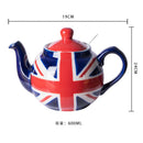 Théière céramique motif drapeau britannique infuseur inox