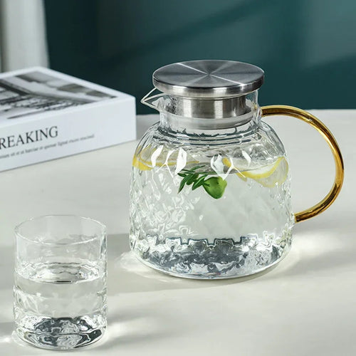 Bouilloire verre transparent résistante chaleur boissons froides poignée