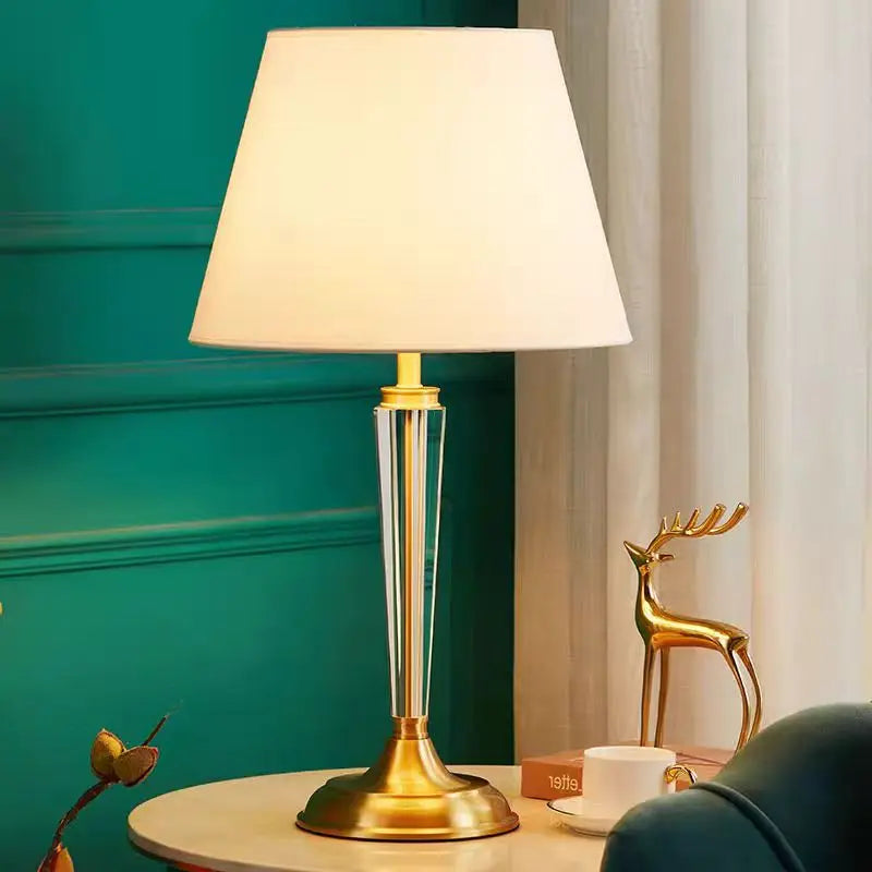 lampe de chevet en cristal tout cuivre de luxe européenne