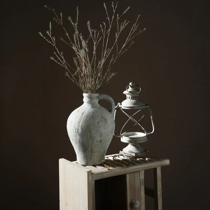 vase en céramique rétro fait à la main pour fleurs séchées décoratif - vue 6 sur 7