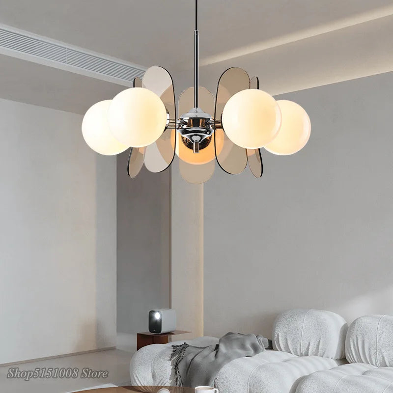 New Modern Luxury Living Room Pendant LampDecorationIndoor Hall, Bedroom,Attic, Kitchen,White Glass Led Lamp Package Chandelier - vue 3 sur 14