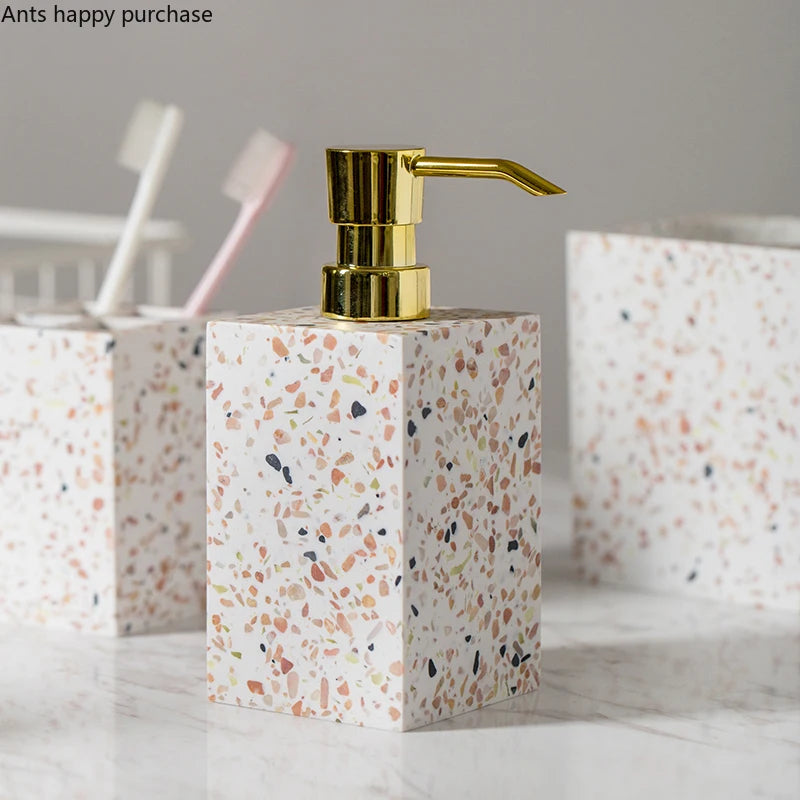 ensemble décoratif de salle de bain en résine 5 pièces - vue 4 sur 9