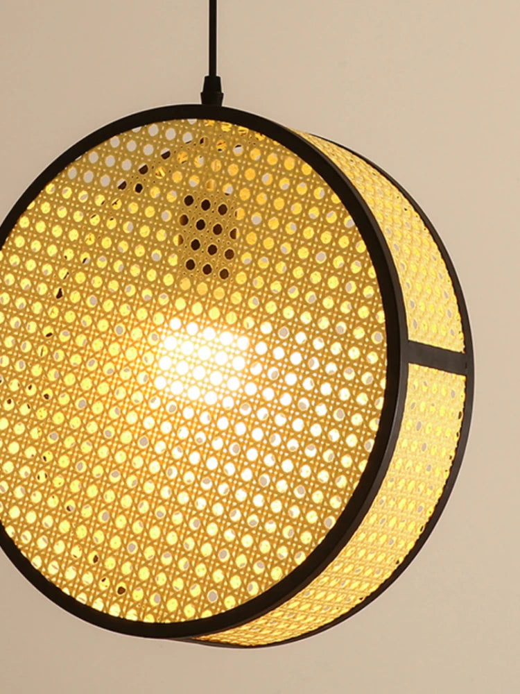lustre en rotin tissé style créatif pour ambiance chaleureuse - vue 5 sur 9