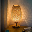 lampe de bureau vintage en bambou artisanale en bois naturel