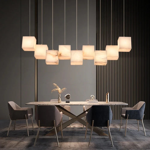 lustre en marbre espagnol style chinois minimaliste pour intérieur élégant - vue 4 sur 15