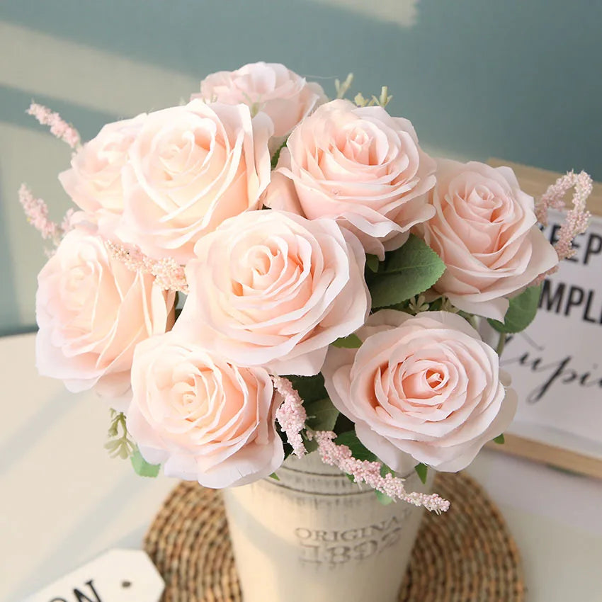 bouquet de roses artificielles pour mariage et décoration intérieure - vue 12 sur 12