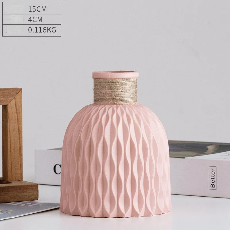 vase moderne en plastique pour décoration florale nordique - vue 8 sur 26