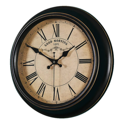 horloge murale vintage silencieuse design classique en métal - vue 25 sur 26
