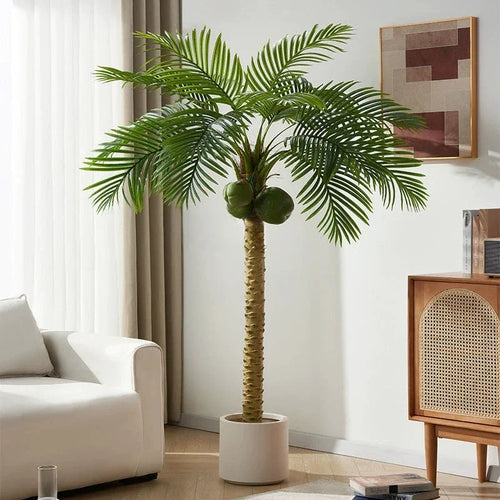 cocotier artificiel grande plante verte pour décoration intérieure - vue 4 sur 10