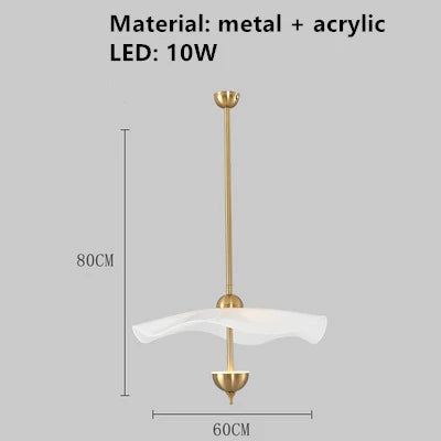 suspension en métal doré design lotus style art déco - vue 9 sur 10