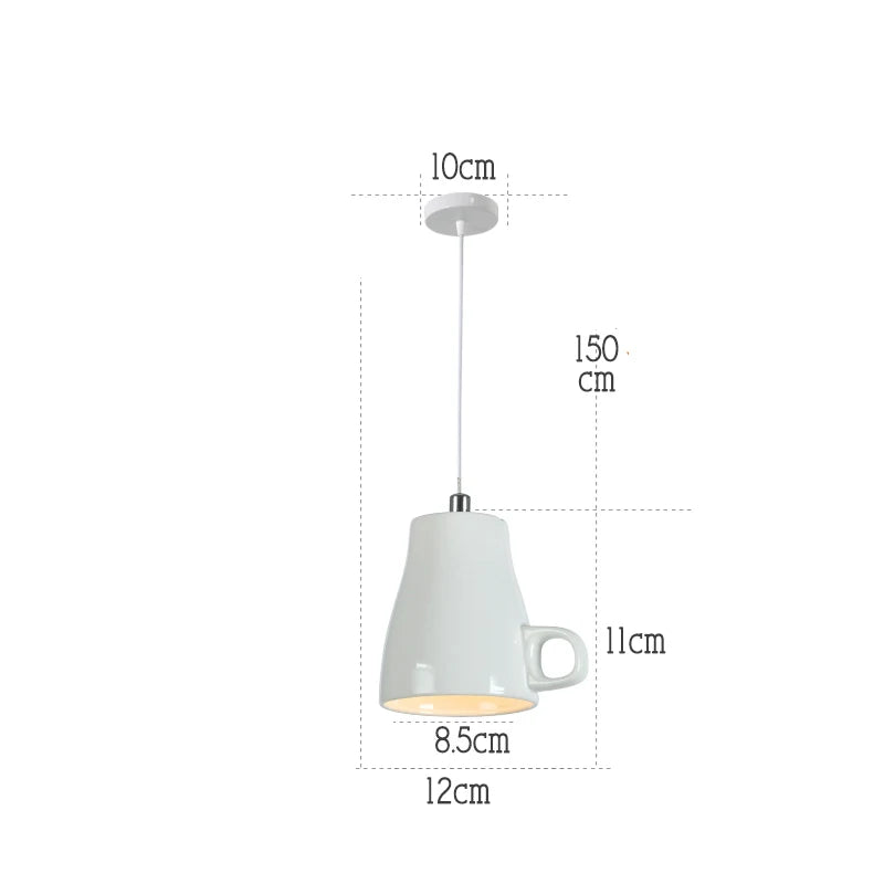 Suspension service à thé en céramique moderne LED - vue 13 sur 17