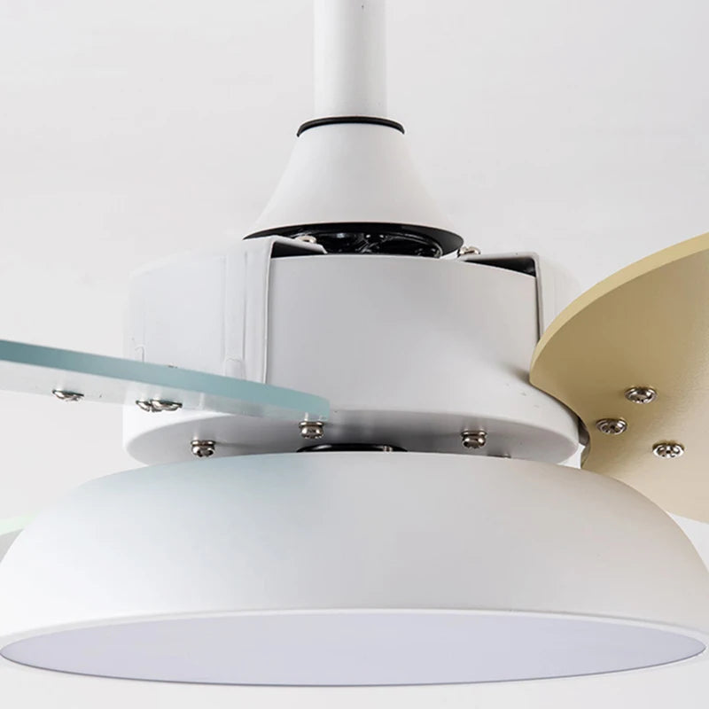 plafonnier moderne ventilateur led télécommande en bois design élégant - vue 6 sur 8