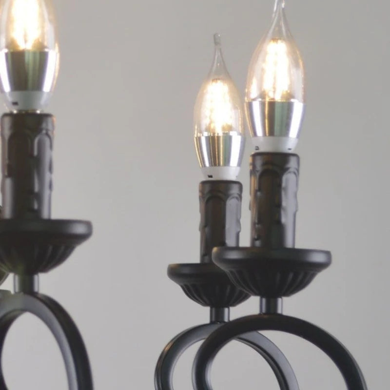 lustre rétro européen créatif en fer pour décoration intérieure - vue 7 sur 11