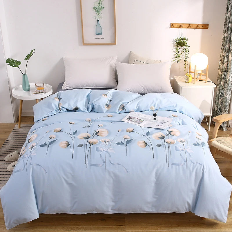 housse de couette 100 coton imprimée avec fermeture éclair pour lit
