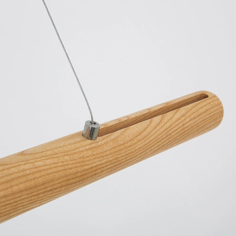 lampe suspendue nordique en bois massif pour intérieur led - vue 4 sur 7