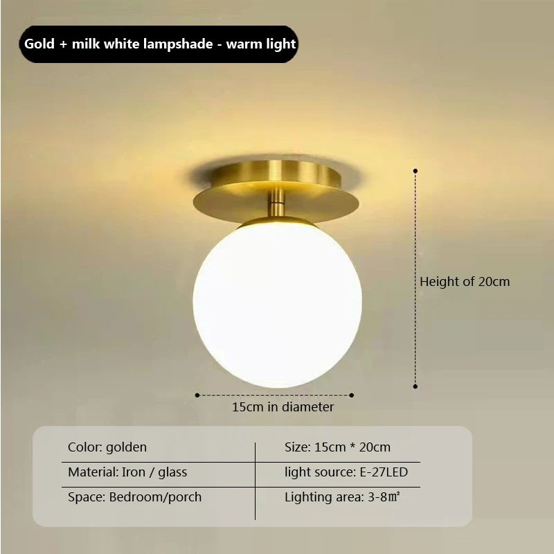 Plafonnier LED boule en verre moderne - vue 11 sur 14