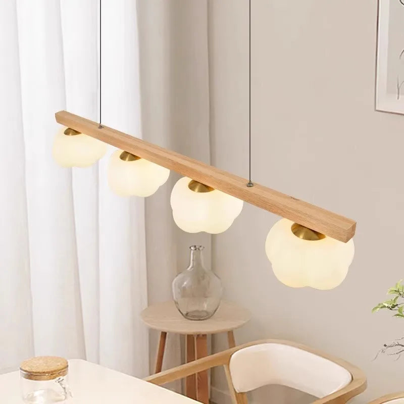 Lustre en bois naturel avec forme coton