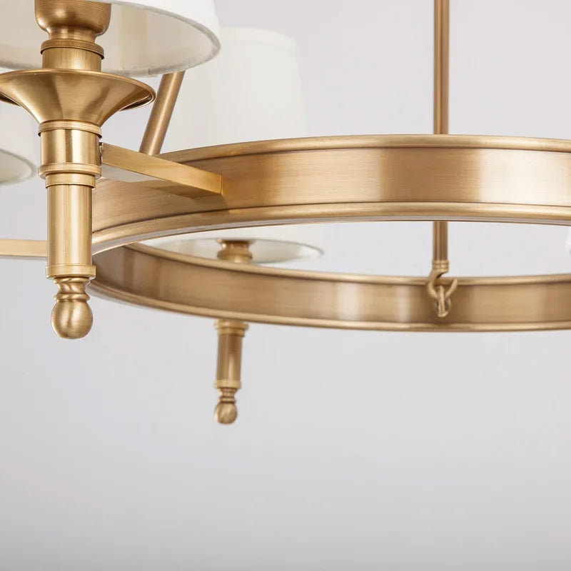 Lustre rond en cuivre complet pour chambre à coucher - vue 5 sur 12