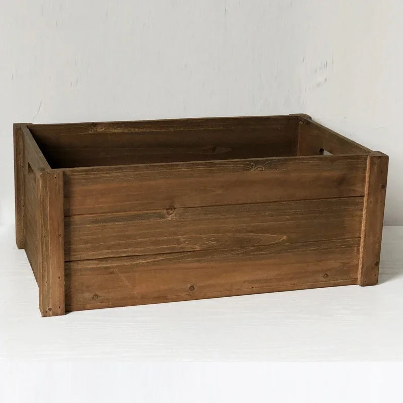 coffret en bois de sapin vintage fait à la main charme de ferme - vue 5 sur 5