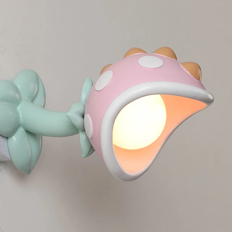 applique murale fleur pour éclairage chambre enfant en résine PE - vue 5 sur 7
