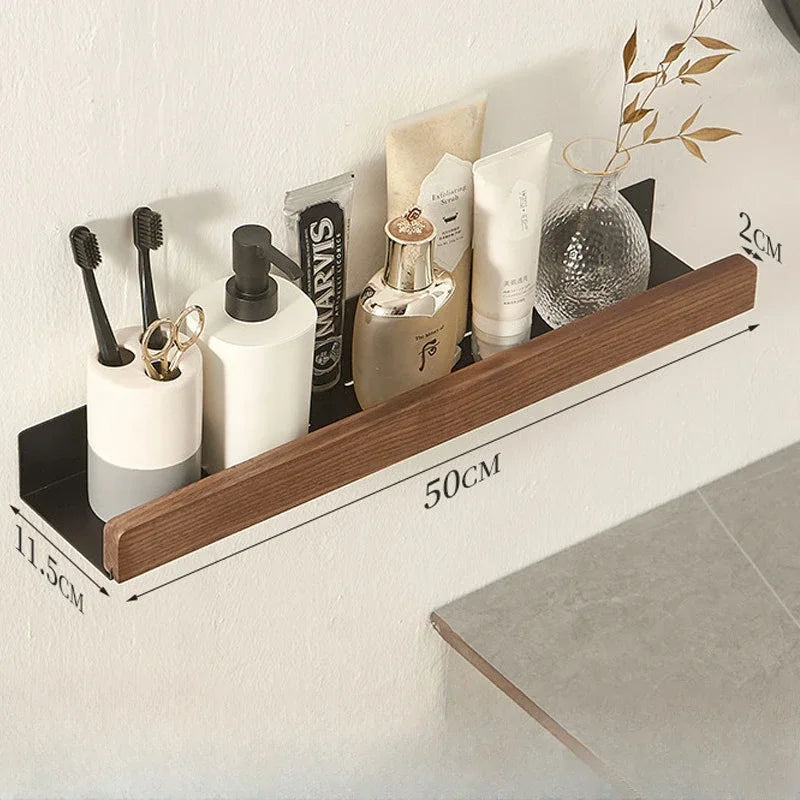 étagère murale en bois massif pour rangement pratique sans perforation - vue 6 sur 10