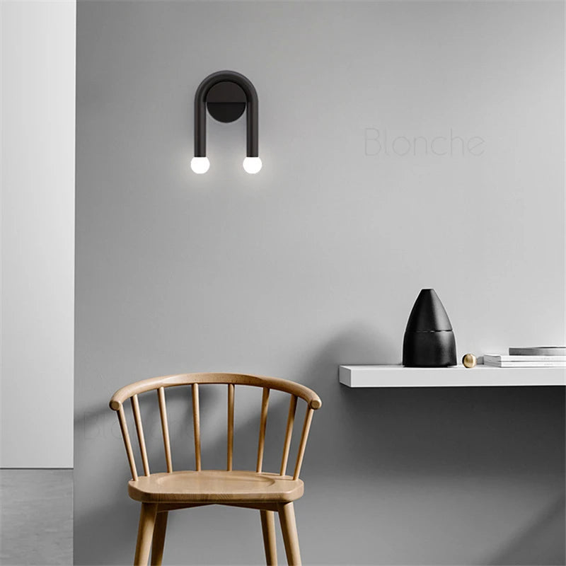 applique murale led moderne nordique en forme de u pour intérieur - vue 7 sur 6