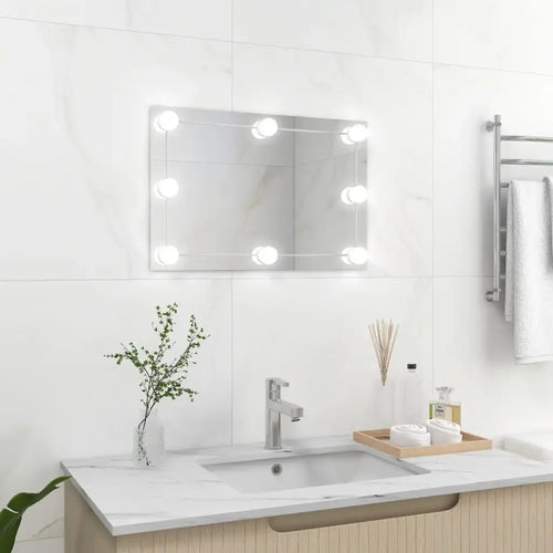 miroir mural rectangulaire avec lumières led décoratif pour intérieur - vue 2 sur 7