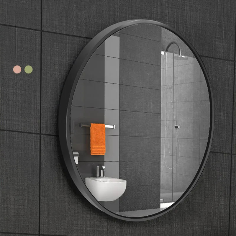 miroir mural circulaire en métal style moderne minimaliste - vue 3 sur 12