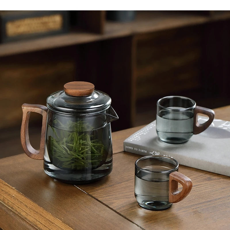 Theiere cafetiere verre portatif set tasses puer moderne - vue 2 sur 7